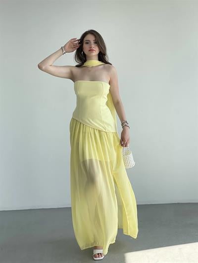 Tül Astarlı Tasarım Elbise