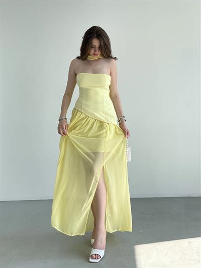 Tül Astarlı Tasarım Elbise