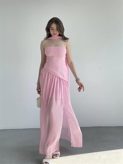 Tül Astarlı Tasarım Elbise