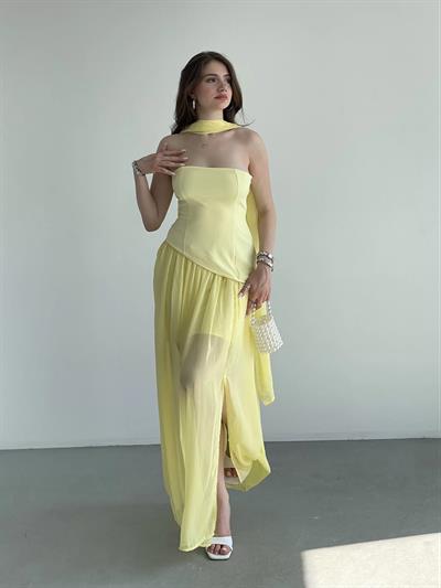 Tül Astarlı Tasarım Elbise