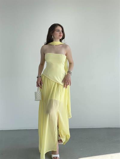 Tül Astarlı Tasarım Elbise