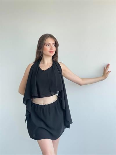 Üçlü Şifon Etek Takım