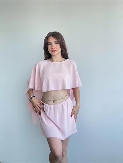 Üçlü Şifon Etek Takım