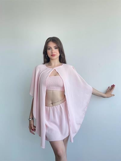 Üçlü Şifon Etek Takım