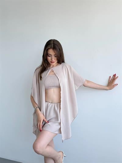 Üçlü Şifon Etek Takım