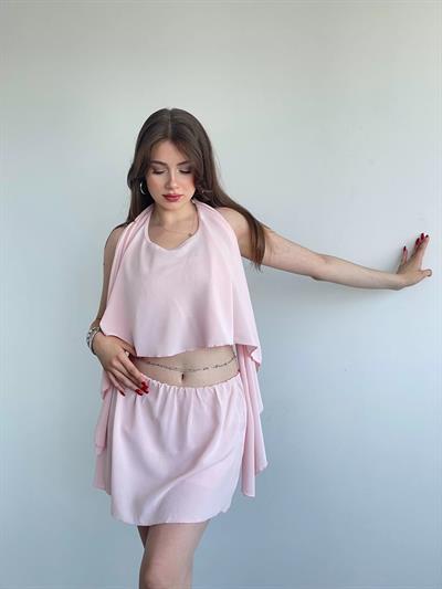 Üçlü Şifon Etek Takım