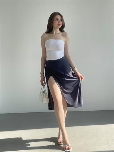 Yırtmaçlı Sandy Astarlı Etek