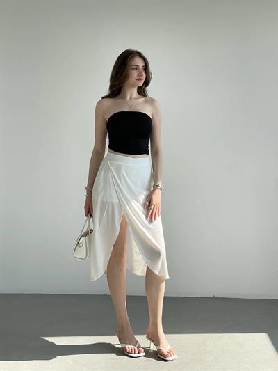 Yırtmaçlı Sandy Astarlı Etek