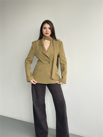 Belden Oturtmalı Şal Yaka Detaylı Blazer Ceket