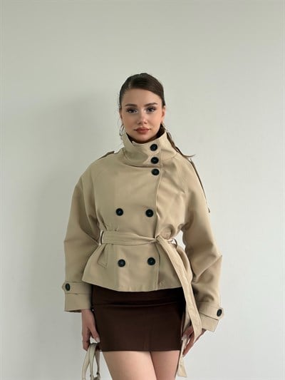 Düğme Astarlı Trençkot 
