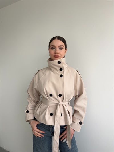 Düğme Astarlı Trençkot 