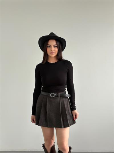 Kaşe Kemerli Şort Etek