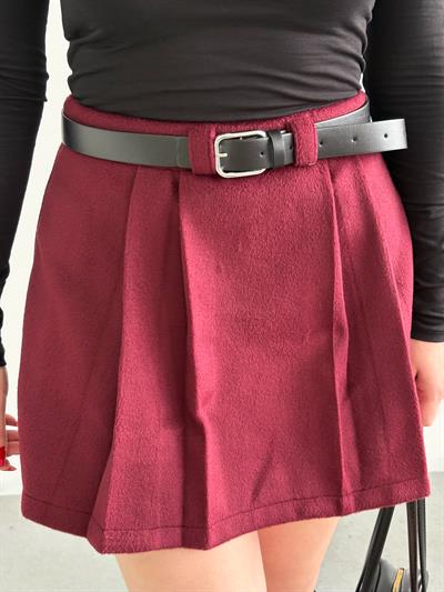 Kaşe Kemerli Şort Etek