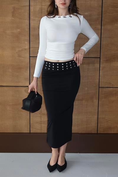 Kuş Gözü Shine Uzun Etek