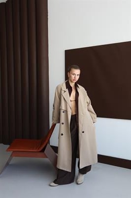 Oversize Premium Trençkot Krem