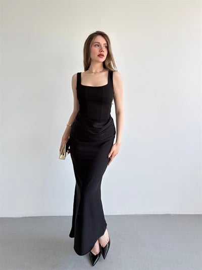 Premium Drape Detay Maxi Elbise