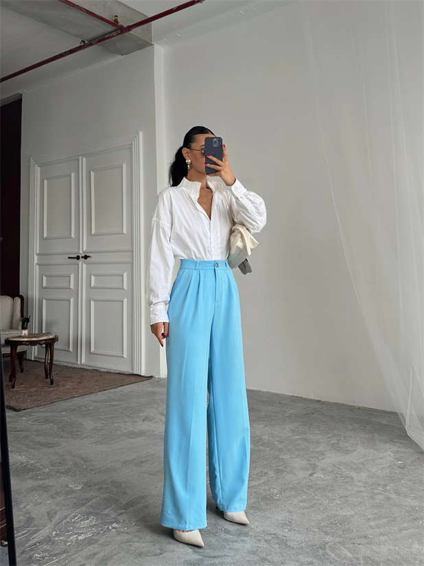 My Palazzo Kumaş Pantolon - Mavi