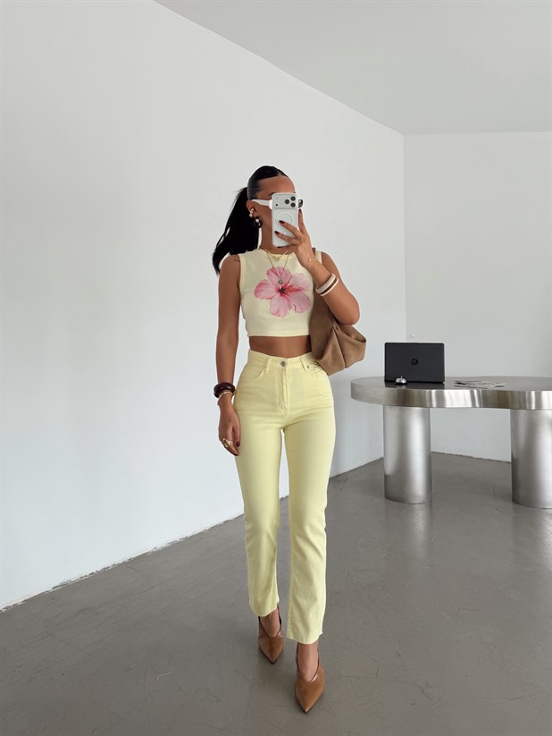 Boyfit Denim Jean - Sarı