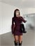 Yarım Balıkçı Mini Elbise - Bordo