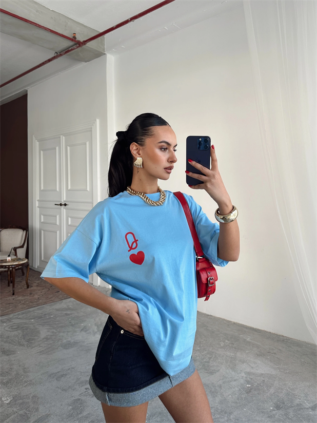 Love Q Basic Tshirt Bebe Mavi - Mavi