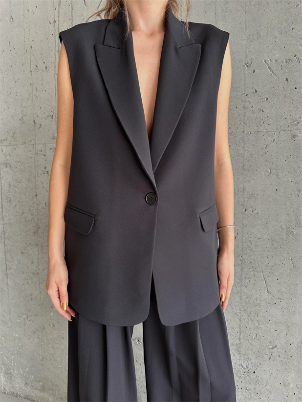 Valeria Blazer Yelek Siyah - Siyah