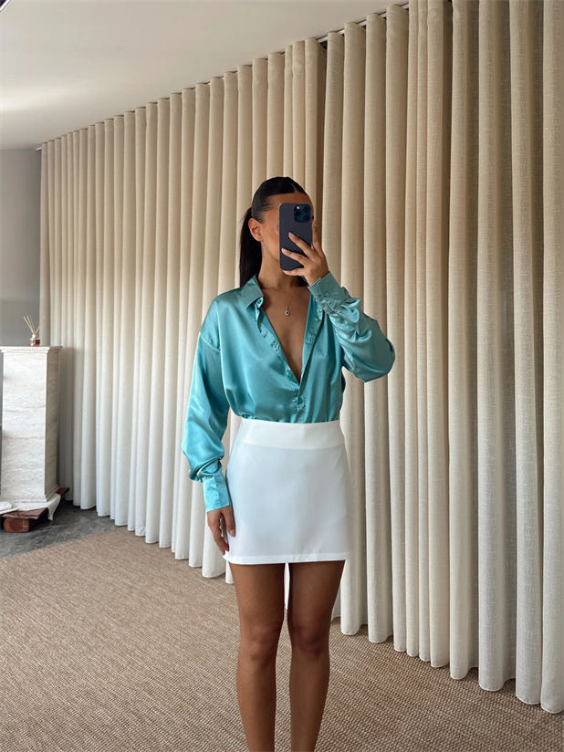 Klasik Mini Etek - Beyaz