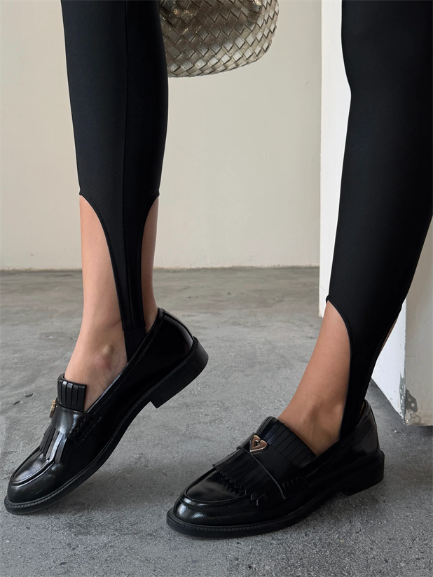 Ayaktan Geçmeli Tayt  - Siyah