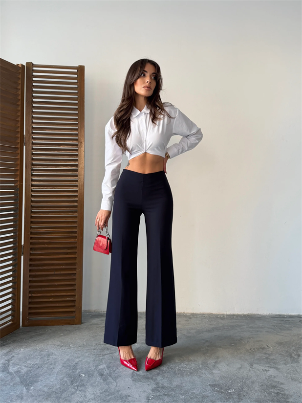 Gizli Fermuarlı Pantolon - Lacivert