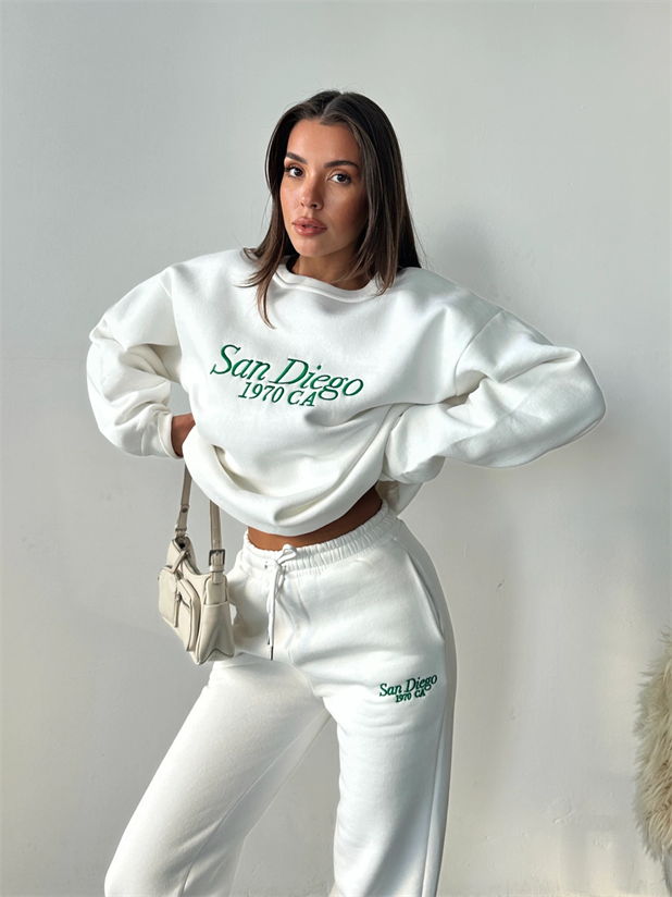 Sandiego Eşofman Takım Beyaz - Beyaz