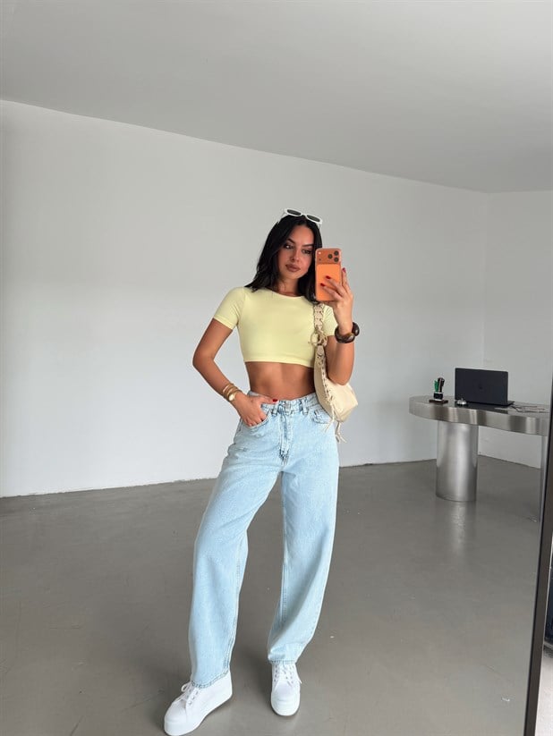 Barrel Fit Jean - Açık Mavi