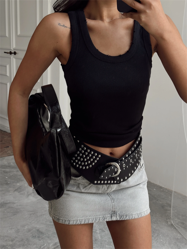 Liza Basic Crop Siyah - Siyah