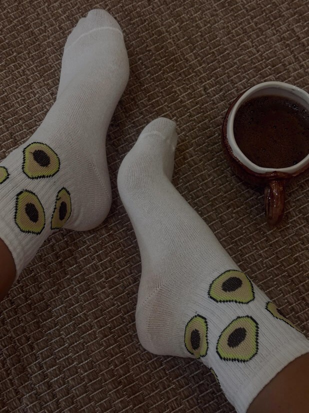 Meyve Baskılı Çorap - Avakado Desenli