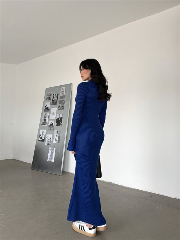 Maxi Triko Elbise  - Lacivert