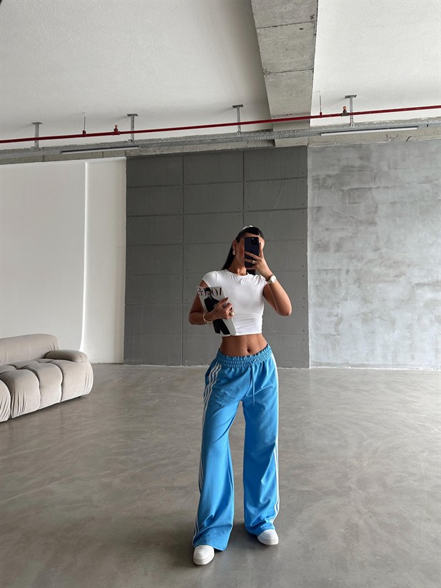 Şerit Detay Eşofman - Mavi