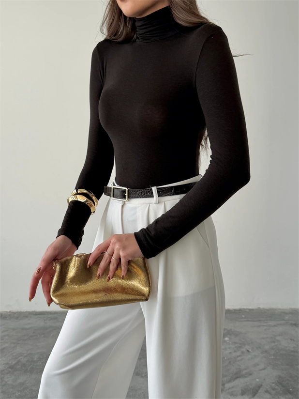 Balıkçı Transparan Bluz - Kahve