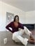 Dökümlü V Yaka Uzun Kol Bluz - Mürdüm