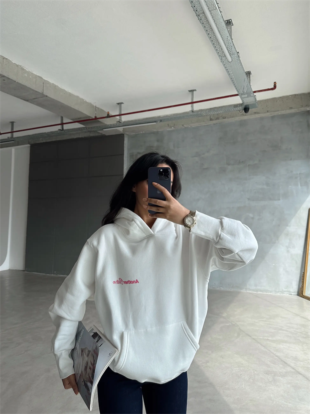 Another Kapüşonlu Sweatshirt Beyaz - Beyaz