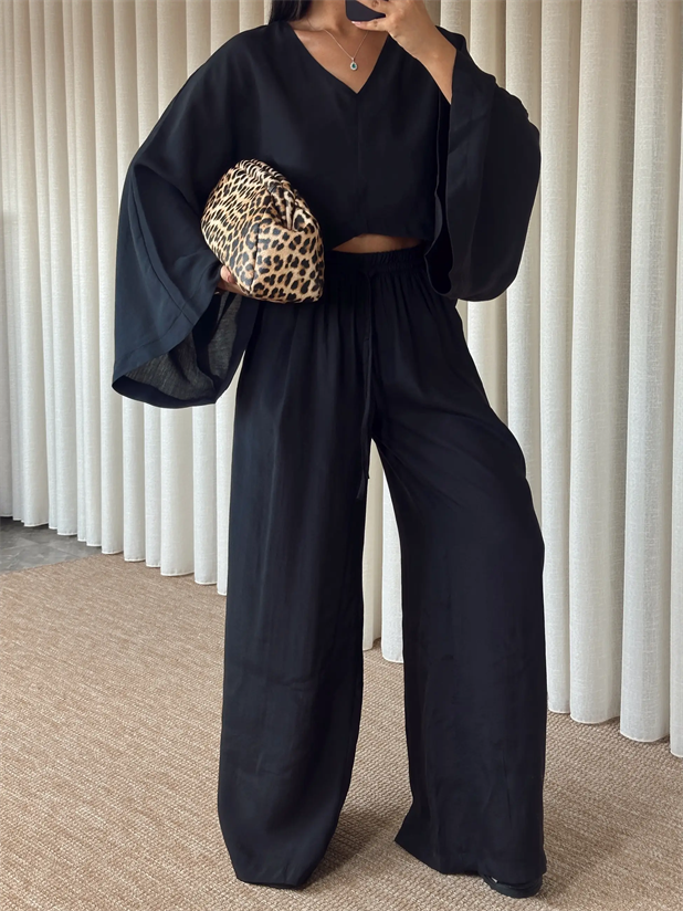 Salaş Keten Takım  - Siyah