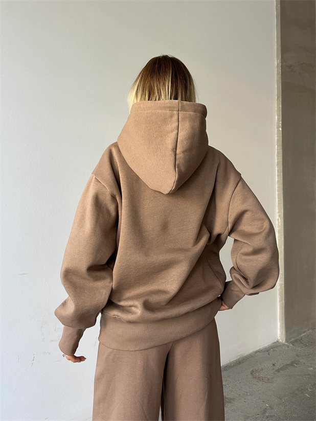 Kanguru İpli Sweat Vizon - Vizon