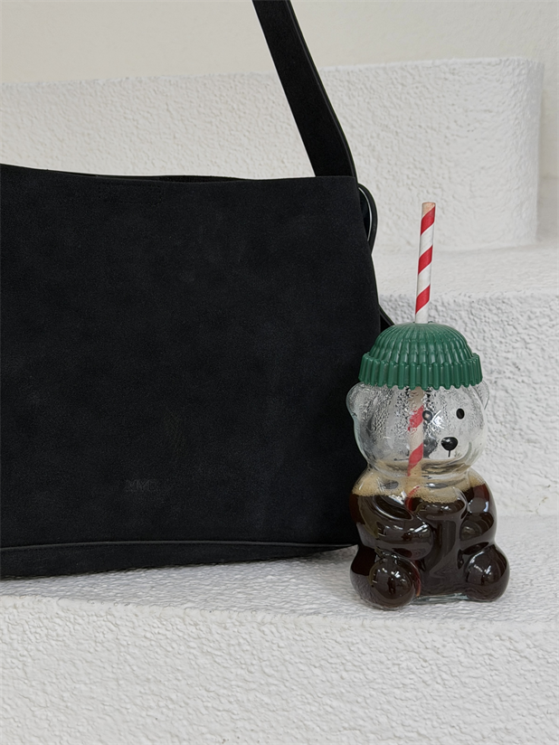 Süet Omuz Çantası - Siyah