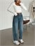 Barrel Fit Mom Jean - Mavi Yıkama