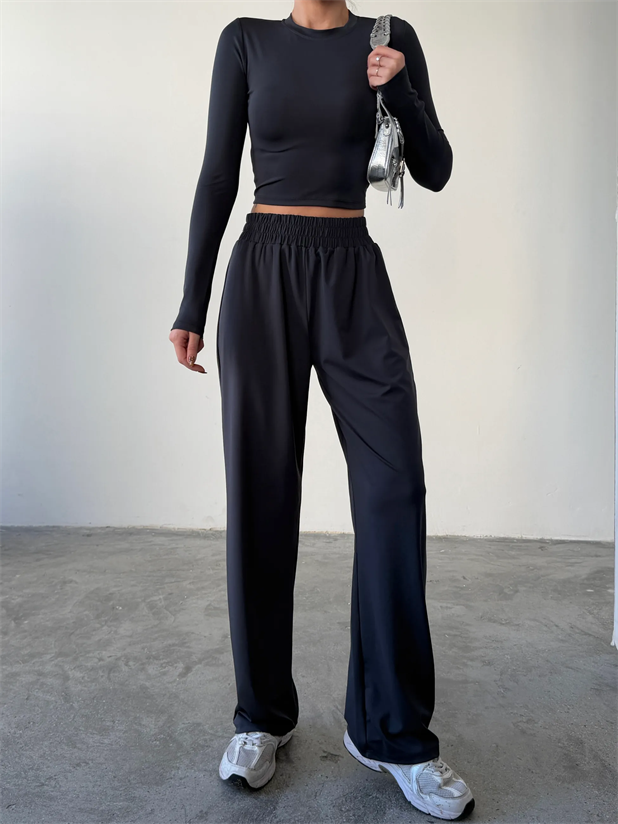 Uzun Kol Bisiklet Yaka Takım  - Füme