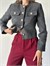 Tüvit Crop Blazer Ceket - Gri