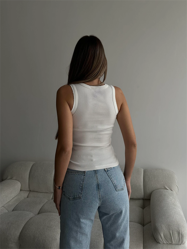 Liza Basic Crop Beyaz - Beyaz