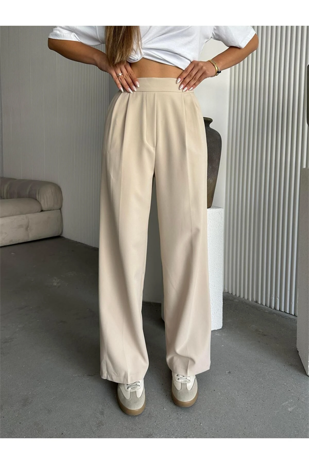 Brendon Palazzo Pantolon Taş - Taş