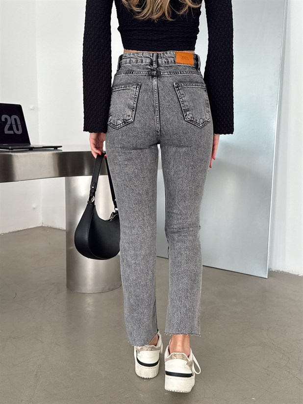 Original Paça Kesik Jean - Gri