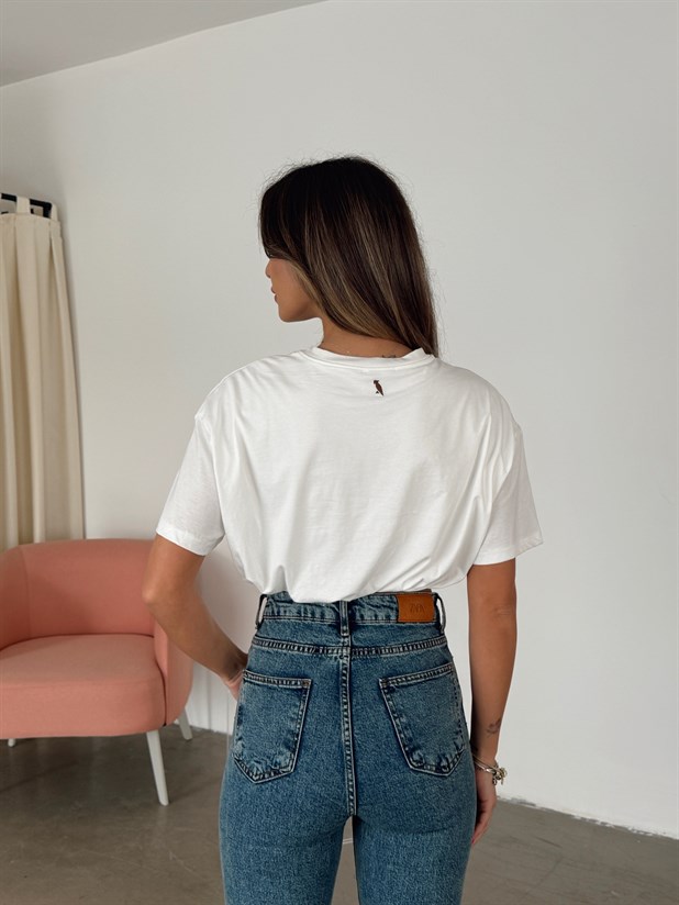 Studio Yazılı Balon T-shirt - Beyaz