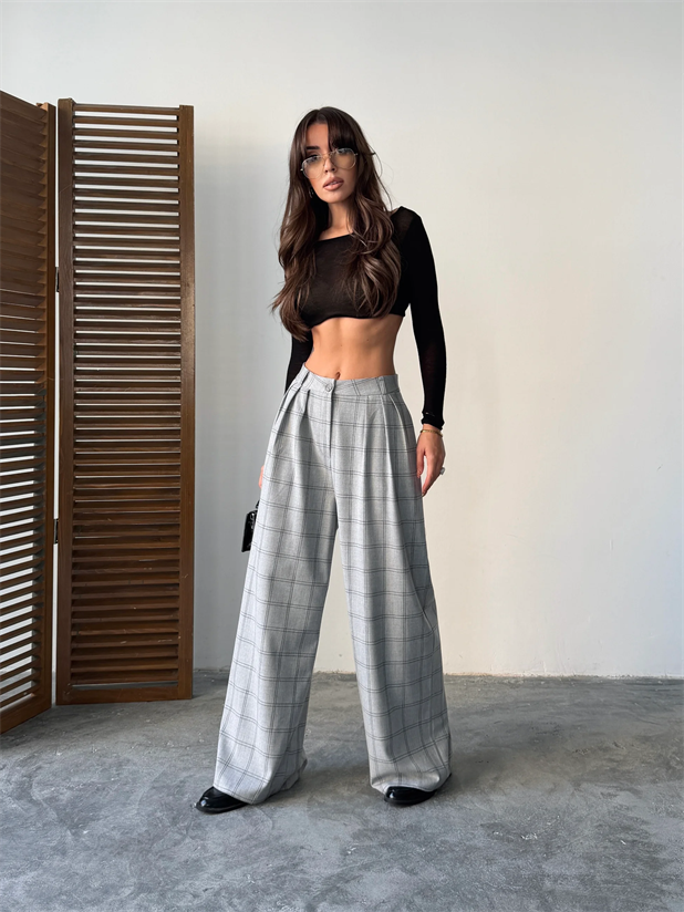 Kareli Palazzo Pantolon  - Gri