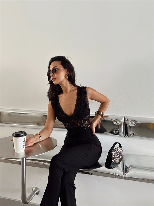 Dantelli Bralet - Siyah