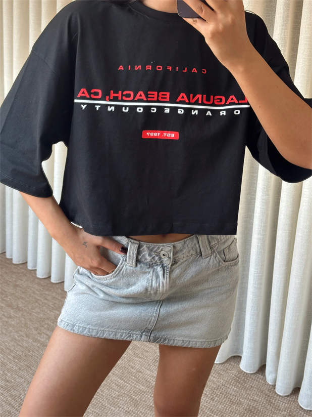 Laguna Beach Crop Basic - Siyah